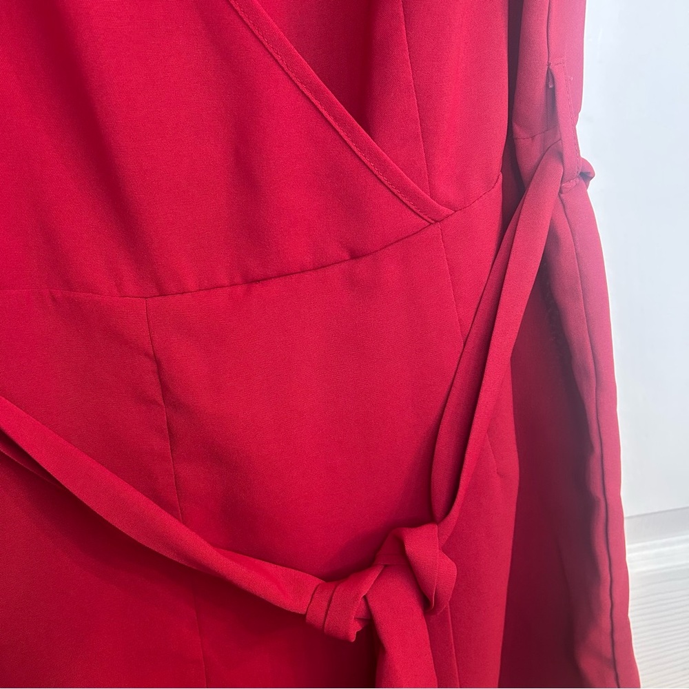 SHEIN Red Ruffle Sleeve Romper - Picture 4 of 6
